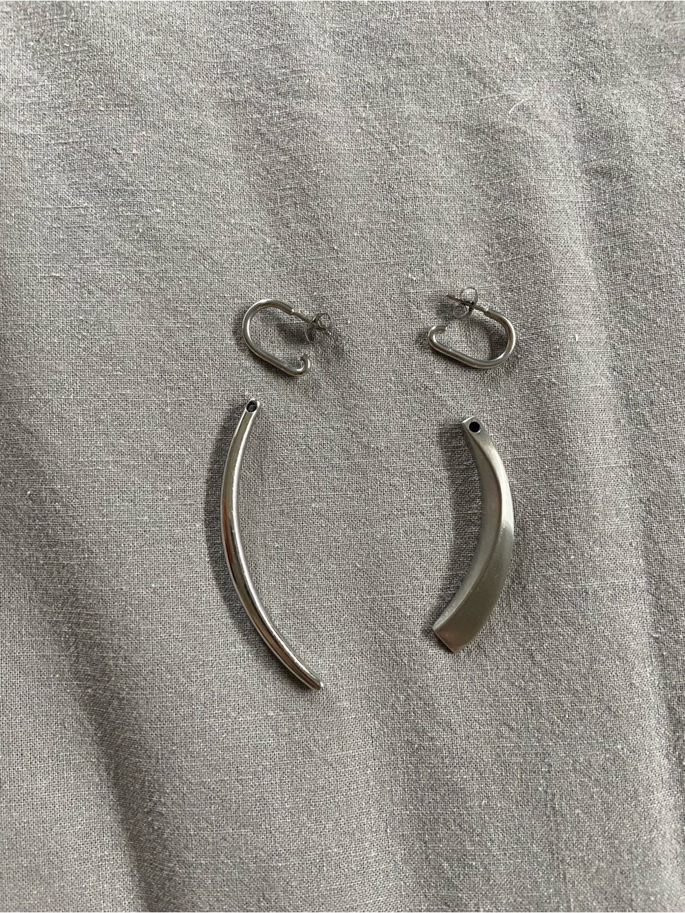 Modern Curved Stainless Steel Drop Earrings